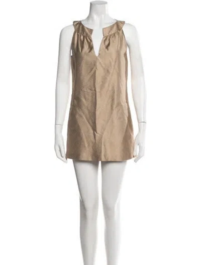 Pre-owned Luciano Barbera Striped Mini Dress In Neutrals