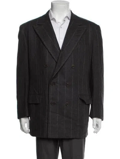 Pre-owned Luciano Barbera Striped Two-piece Blazer In Gray