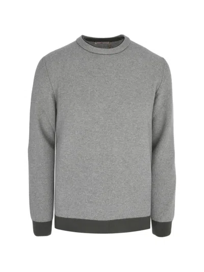 Luciano Barbera Textured-knit Cashmere Sweater In Gray
