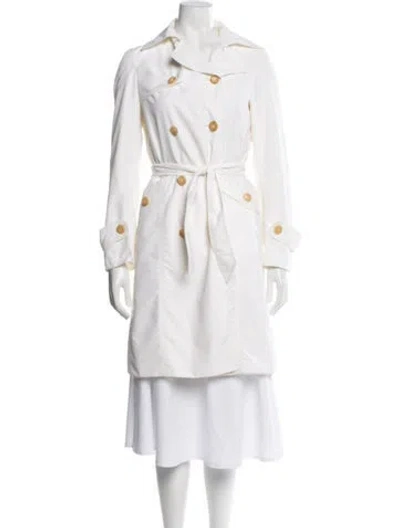 Pre-owned Luciano Barbera Trench Coat In White