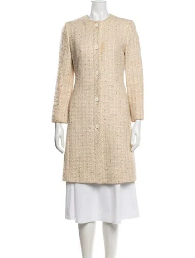 Pre-owned Luciano Barbera Tweed Pattern Coat In Neutrals