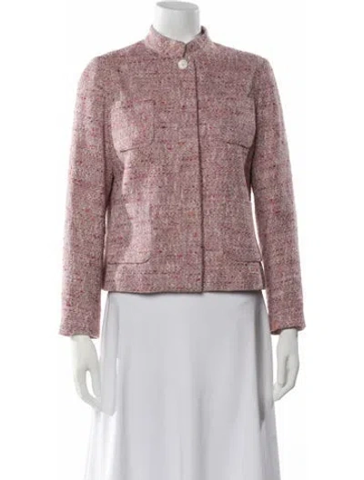 Pre-owned Luciano Barbera Tweed Pattern Evening Jacket In Pink