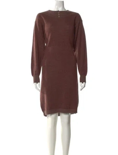 Pre-owned Luciano Barbera Wool Bateau Neckline Sweater In Brown