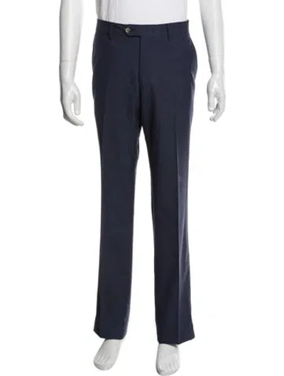Pre-owned Luciano Barbera Wool Dress Pants In Blue