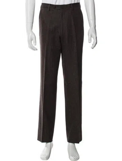 Pre-owned Luciano Barbera Wool Dress Pants In Brown
