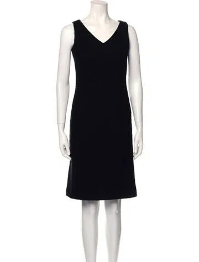 Pre-owned Luciano Barbera Wool Knee-length Dress In Black