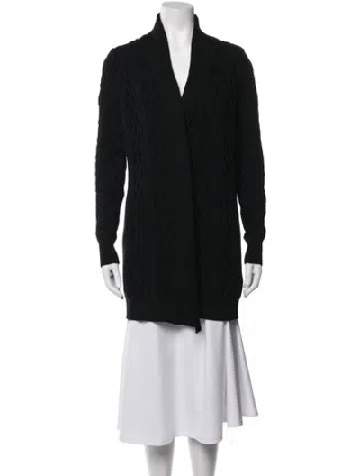 Pre-owned Luciano Barbera Wool Open Front Sweater In Black