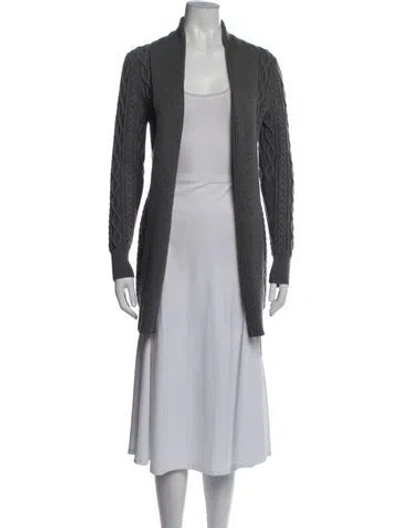 Pre-owned Luciano Barbera Wool Open Front Sweater In Gray