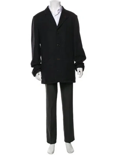 Pre-owned Luciano Barbera Wool Overcoat In Blue