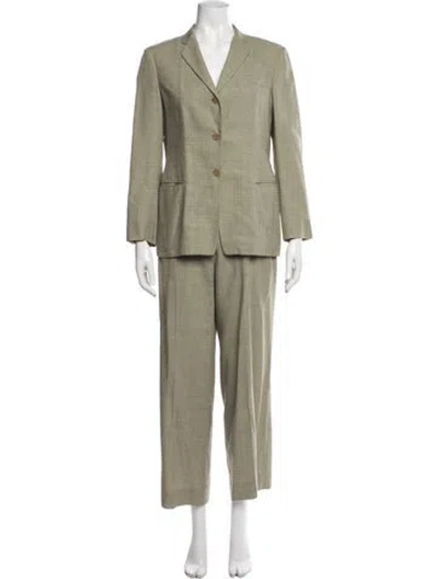 Pre-owned Luciano Barbera Wool Pantsuit In Green