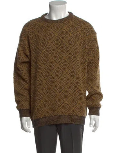 Pre-owned Luciano Barbera Wool Patterned Pullover In Brown