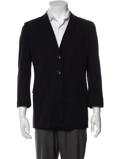 Pre-owned Luciano Barbera Wool Peacoat In Blue