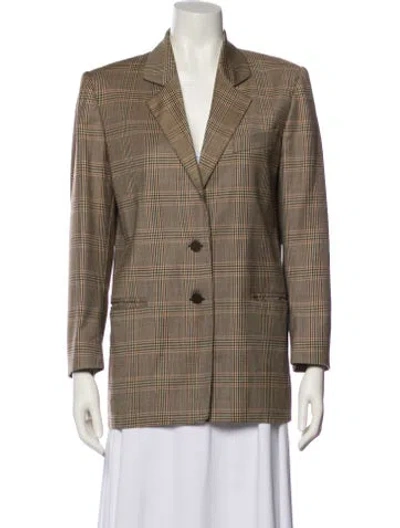 Pre-owned Luciano Barbera Wool Plaid Print Blazer In Multi