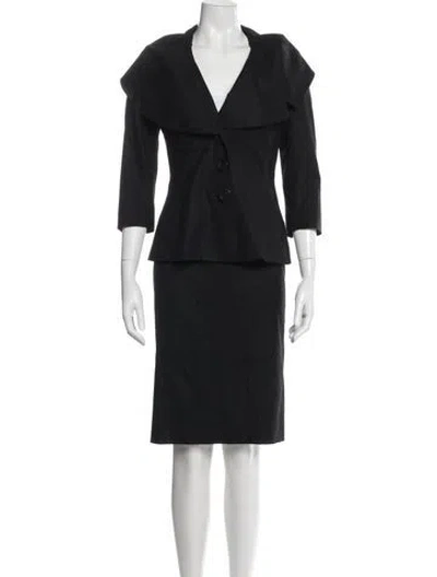 Pre-owned Luciano Barbera Wool Skirt Suit In Black