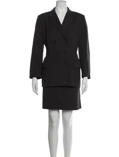 Pre-owned Luciano Barbera Wool Skirt Suit In Black