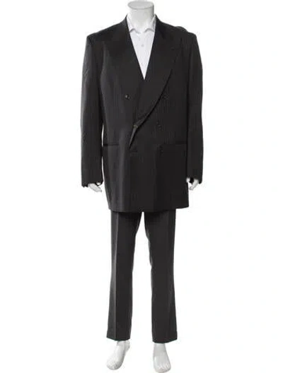 Pre-owned Luciano Barbera Wool Striped Blazer W/ Tags In Gray