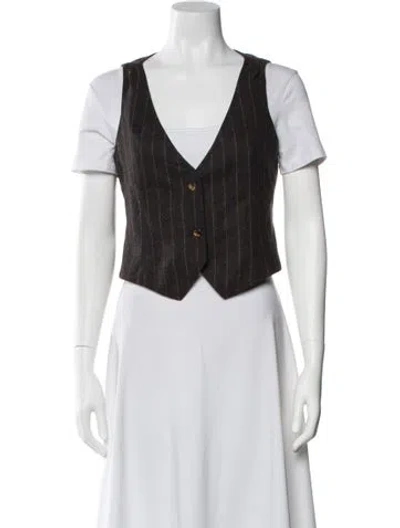 Pre-owned Luciano Barbera Wool Striped Vest In Gray