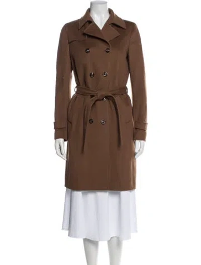 Pre-owned Luciano Barbera Wool Trench Coat In Brown