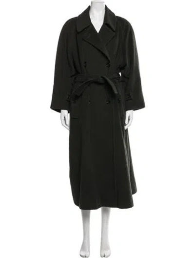 Pre-owned Luciano Barbera Wool Trench Coat In Green