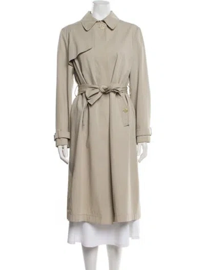 Pre-owned Luciano Barbera Wool Trench Coat In Neutrals