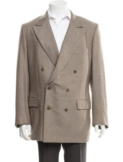 Pre-owned Luciano Barbera Wool Tweed Pattern Blazer In Neutrals