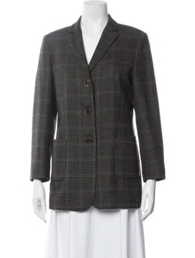 Pre-owned Luciano Barbera Wool Tweed Pattern Blazer In Purple