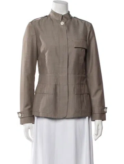 Pre-owned Luciano Barbera Wool Tweed Pattern Jacket In Neutrals