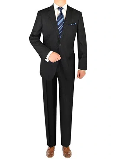Pre-owned Luciano Natazzi Mens Two Button 160s Cashmere Wool Suit In Blue