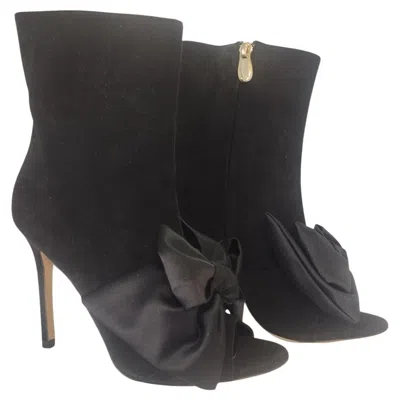 Pre-owned Luciano Padovan Suede Ankle Boots It 37 In Black