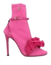 Luciano Padovan Woman Ankle Boots Fuchsia Size 10 Textile Fibers