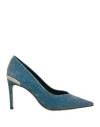 Luciano Padovan Woman Pumps Azure Size 7 Textile Fibers
