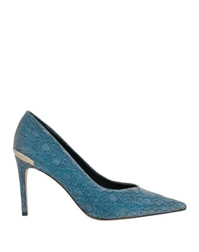 LUCIANO PADOVAN LUCIANO PADOVAN WOMAN PUMPS AZURE SIZE 8 TEXTILE FIBERS