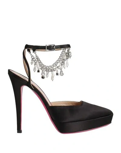 Luciano Padovan Woman Pumps Black Size 7 Textile Fibers, Leather
