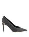 Luciano Padovan Woman Pumps Charcoal Size 8 Textile Fibers