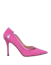 Luciano Padovan Woman Pumps Fuchsia Size 8 Leather In Pink