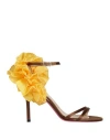 Luciano Padovan Woman Sandals Brown Size 6 Textile Fibers In Brown