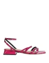 Luciano Padovan Woman Sandals Fuchsia Size 7 Textile Fibers In Pink
