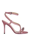 Luciano Padovan Woman Sandals Fuchsia Size 7 Textile Fibers In Pink