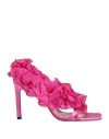 Luciano Padovan Woman Sandals Fuchsia Size 8 Textile Fibers In Pink