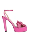 Luciano Padovan Woman Sandals Fuchsia Size 8 Textile Fibers In Pink