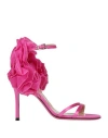 Luciano Padovan Woman Sandals Fuchsia Size 8 Textile Fibers In Pink