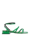 Luciano Padovan Woman Sandals Green Size 7 Textile Fibers