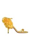 Luciano Padovan Woman Sandals Ocher Size 8 Textile Fibers In Yellow