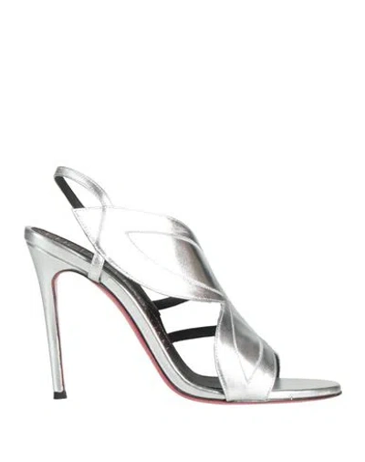 Luciano Padovan Woman Sandals Silver Size 8 Leather