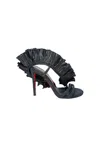 Luciano Padovan Women's Shoes  Fabric Sandal With Maxi Rouche In Black