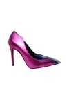 Luciano Padovan Women's Shoes  Pointed Decollete With Laminated Heel Multi Fuchsia In Multicolor