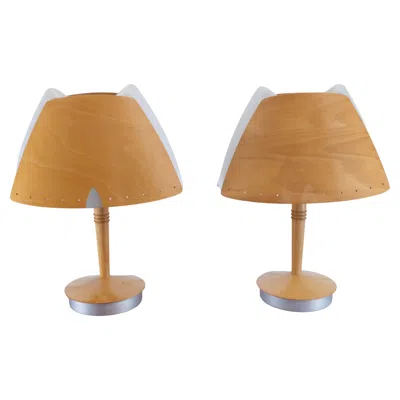 Pre-owned Lucid Vintage French Plywood Lamps By Soren Eriksen For  1980s In Brown