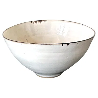 Pre-owned Lucie Rie British Studio Ceramic Bowl With Magnesium Glaze  In Gray