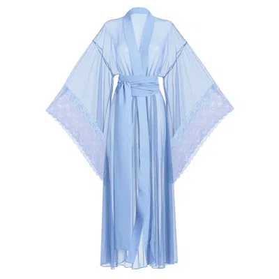 Luciela Women's Blue Bell-sleeved Kimono