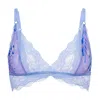 Luciela Women's Pink / Purple / Blue Purple Wisteria Lace Bralette In Blue